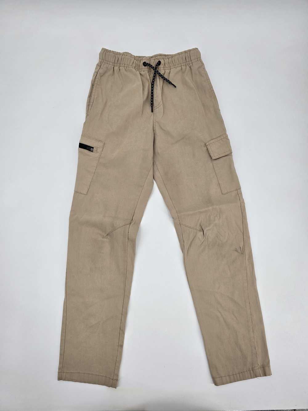 DKNY Boys Beige Cargo Joggers with Drawstring Waist Size M 10/12